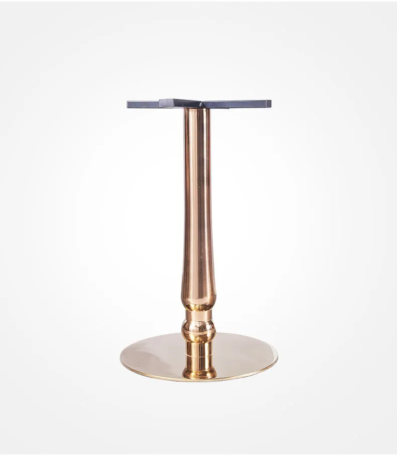 Muebles de comedor de caf&eacute; Tulip&aacute;n cromado Base de mesa moderna de acero inoxidable dorado 