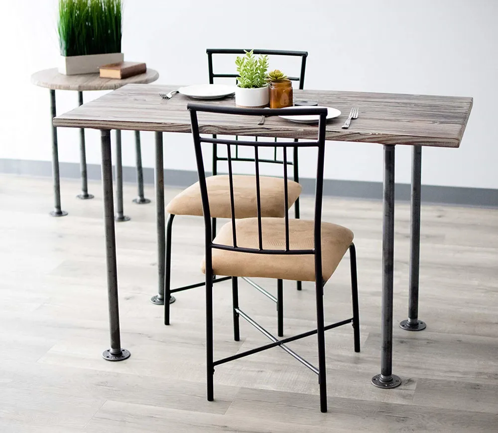 Mesa de tubo de hierro negro industrial para patas de mesa vintage personalizadas Patas 