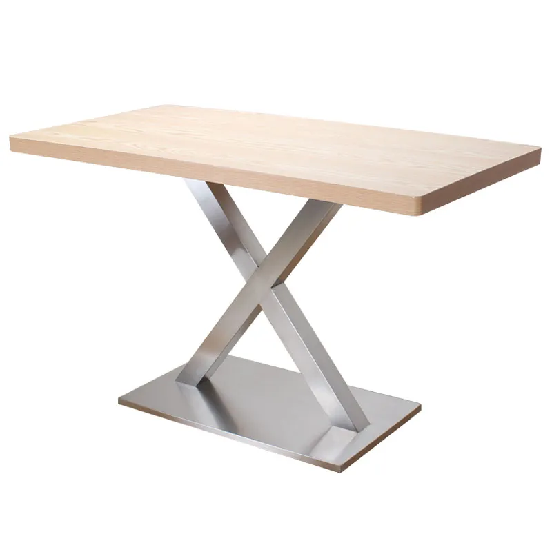 Personalizado con forma de alta calidad X base de mesa de acero moderna a la venta 