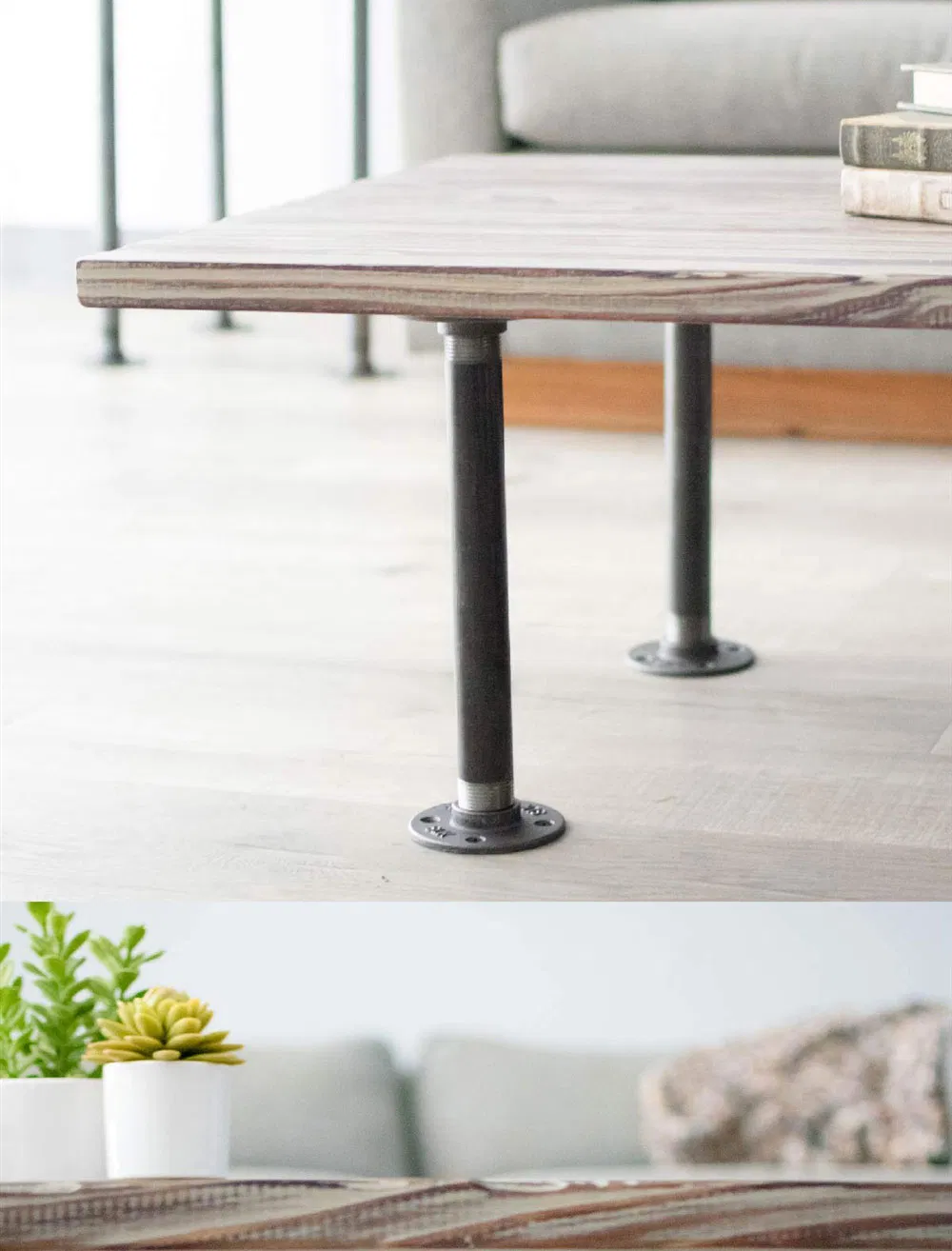 industrial para mesas vintage personalizadas Patas Patas de mesa de tubo de hierro negro 