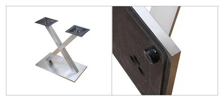 de metal, base de mesa Tubo conciso en forma de X, pedestal rectangular, patas para muebles de metal, base de mesa Tubo 