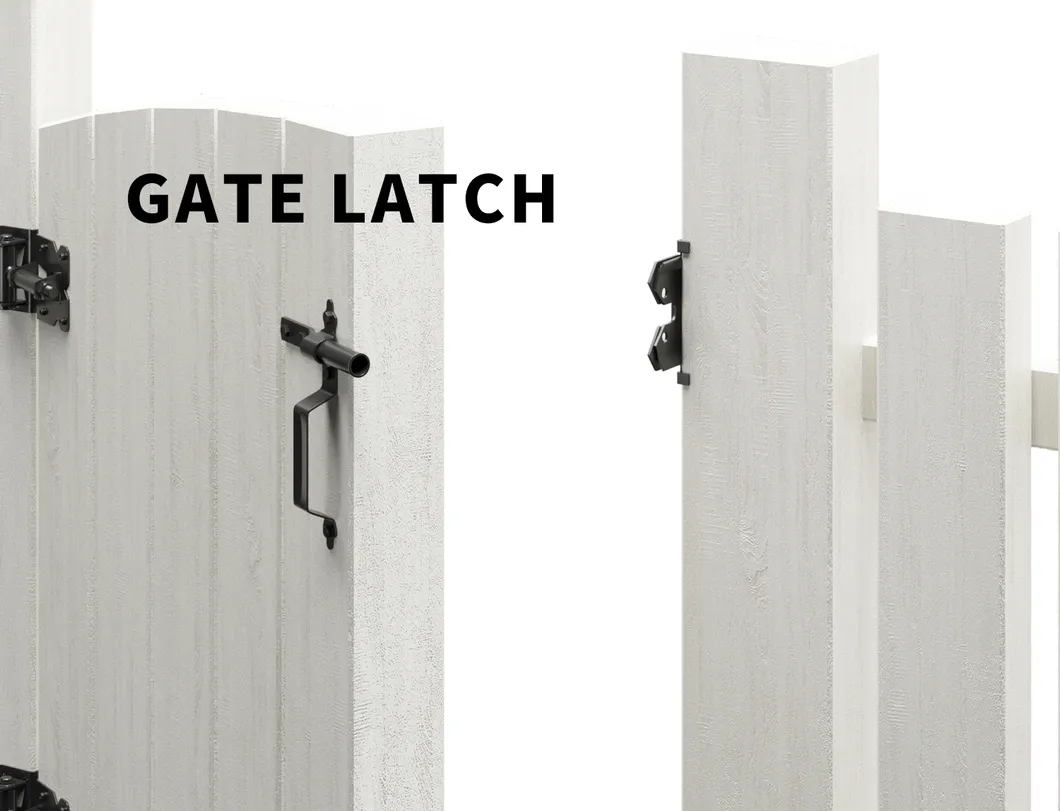 Kit de puerta de cerca de madera con pestillo de puerta de alta resistencia negro OEM 