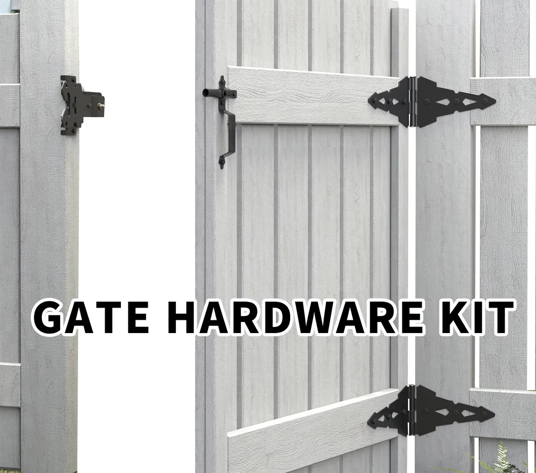 Bisagra de puerta Pestillo de puerta Metal Negro Madera Valla Hardware 