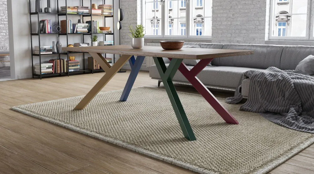 MID Century Farmhouse Y Metal base para muebles de madera, patas de mesa de acero, 