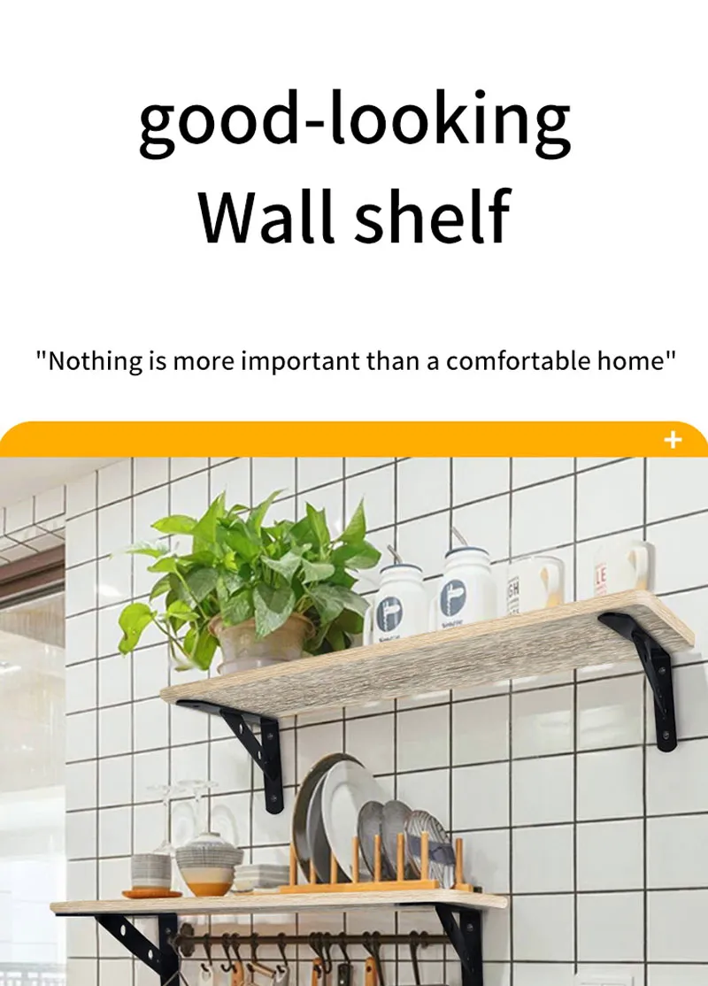 Soporte en L para montaje en pared Soporte de esquina triangular de 90 grados con refuerzo negro 