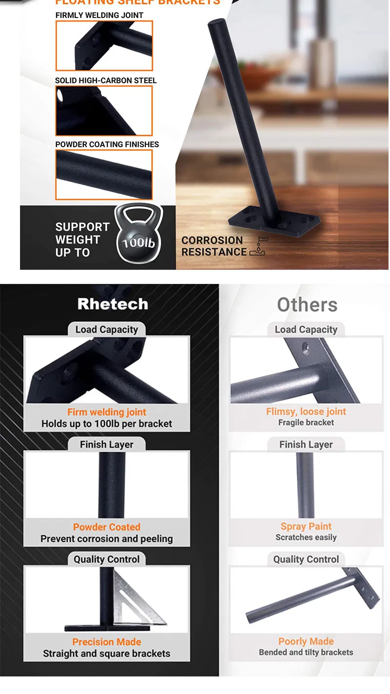 de buena calidad 6 pulgadas con soportes para estante 