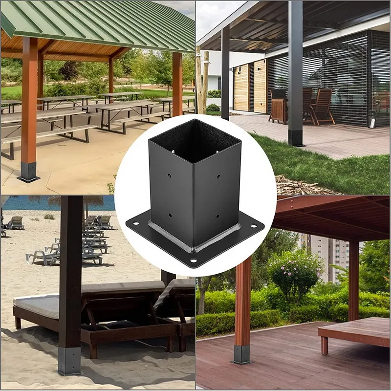 recto de metal en &aacute;ngulo recto Soportes para p&eacute;rgola para vigas de madera Gazebo Soporte 