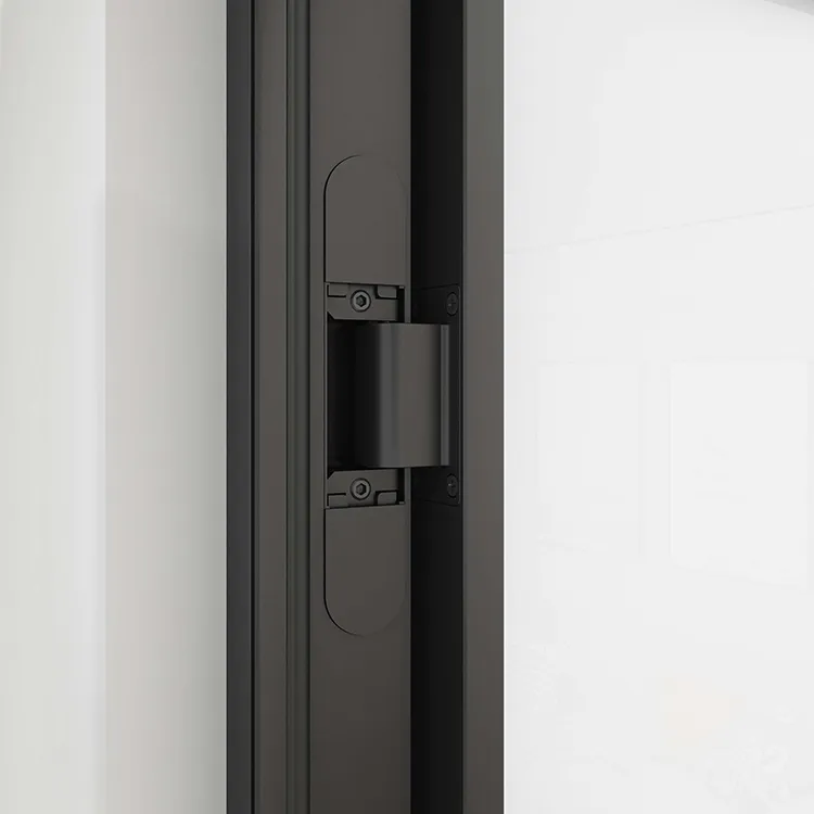 aluminio para hogar comercial con vidrio esmerilado Puerta abatible con marco de aluminio para hogar comercial con vidrio esmerilado Puerta abatible con marco de aluminio 