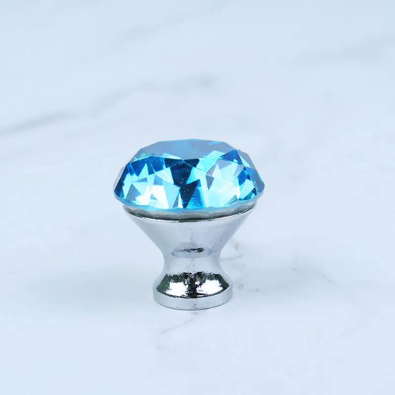 Perilla de cristal del gabinete de lujo Tirar de la manija Perilla de cristal simple colorida de la seta Perilla de cristal del gabinete de lujo Tirar de la