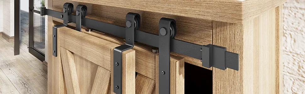 herrajes para puertas de gabinetes de garajes de doble derivaci&oacute;n. 