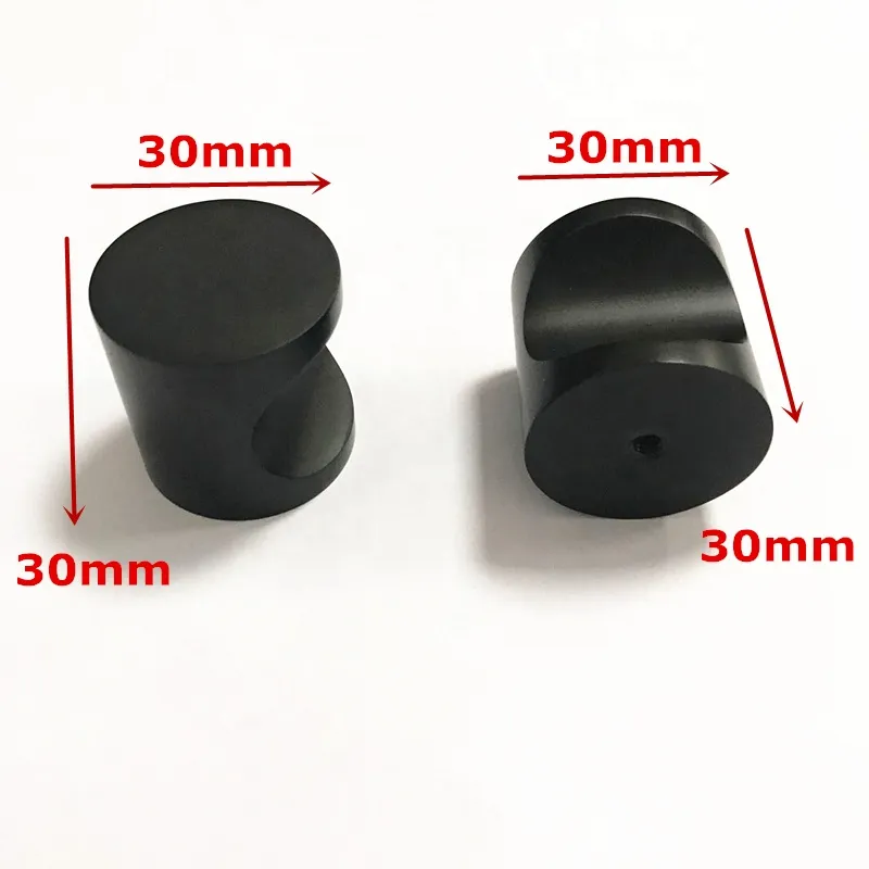 أجهزة سبائك الألومنيوم D1064 - 30X30mm خزانة باب المطبخ الحمام مقبض أسود سحب 