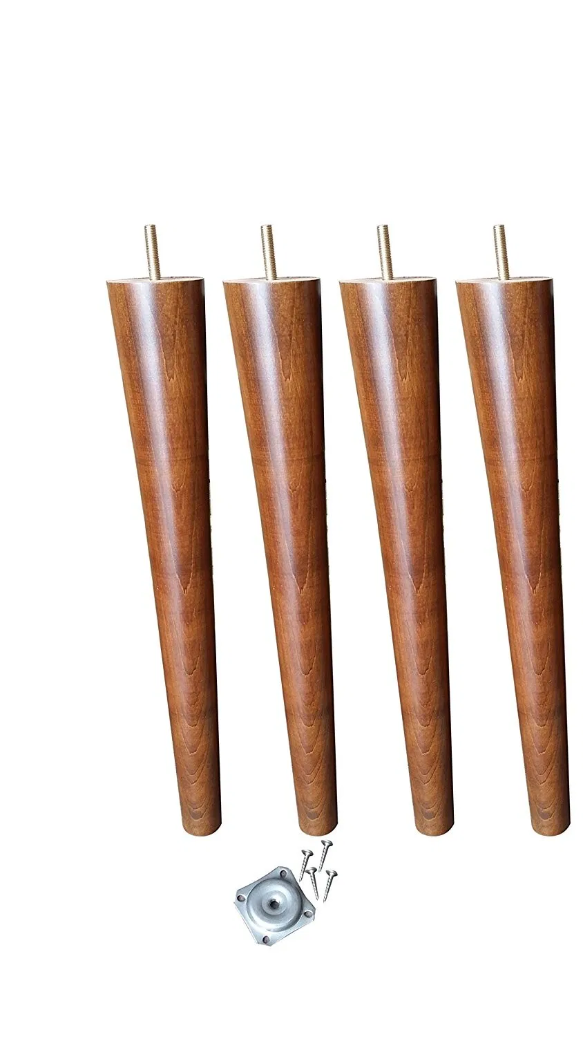 Patas de silla de barra de madera de repuesto de 16 pulgadas de altura Tinte de madera maciza de 16 pulgadas de altura de repuesto Patas de silla de barra de madera de repuesto 