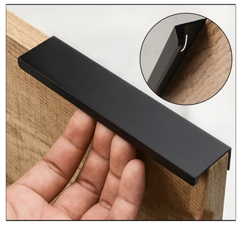 de armario de borde estrecho Minimal sin perforar Tirador para puerta 