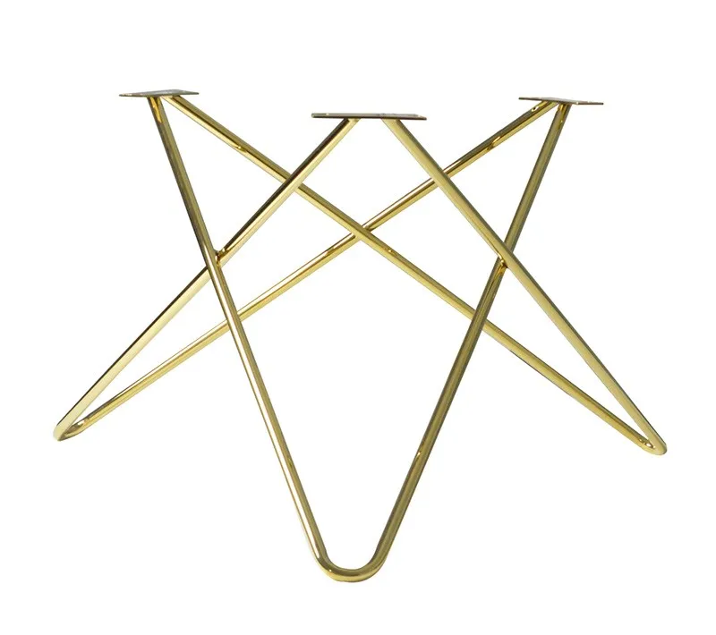 Patas de mesa de comedor de metal decorativas en forma de V de alta calidad vendedoras 