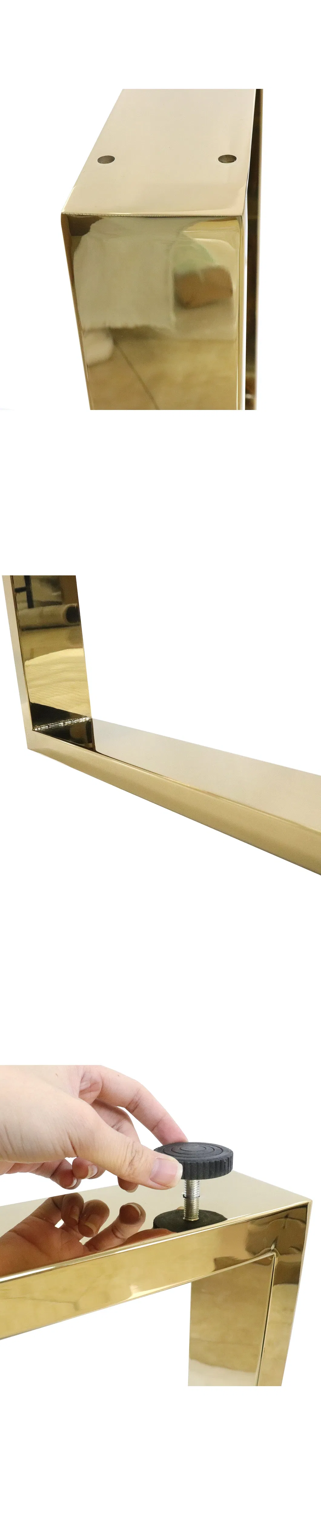 Marco de muebles cuadrado escritorio de oficina caf&eacute; comedor Patas de mesa de acero inoxidable dorado pata 