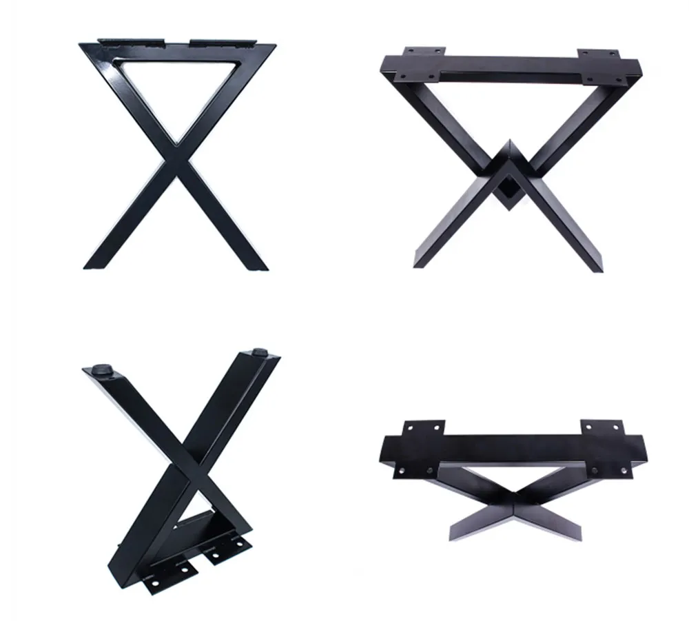Muebles resistentes Patas de mesa de comedor de restaurante Patas de mesa de metal Forma X Patas de mesa Muebles 