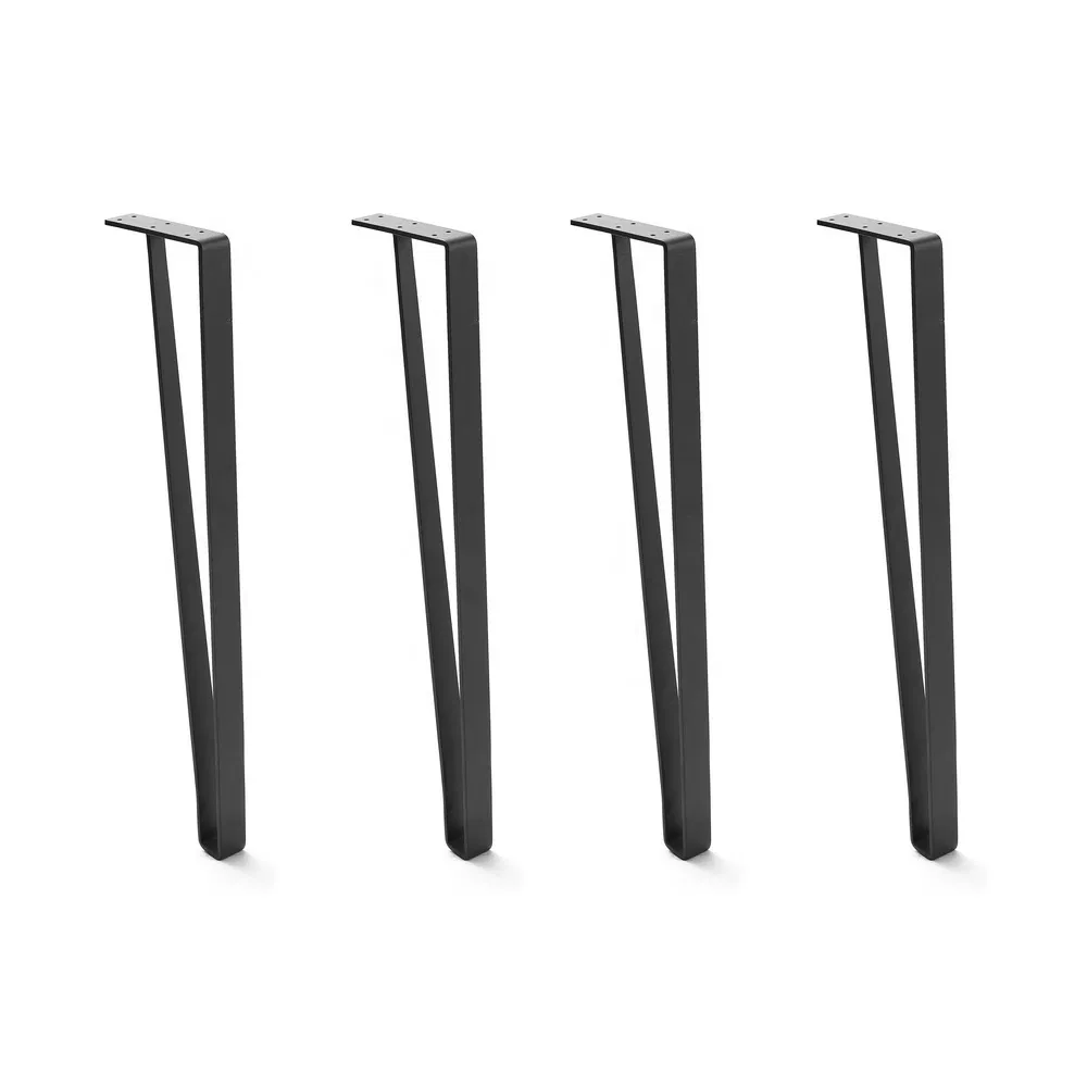 Patas de mesa de metal negro de dise&ntilde;o de decoraci&oacute;n Patas de barra s&oacute;lida de acero industrial 