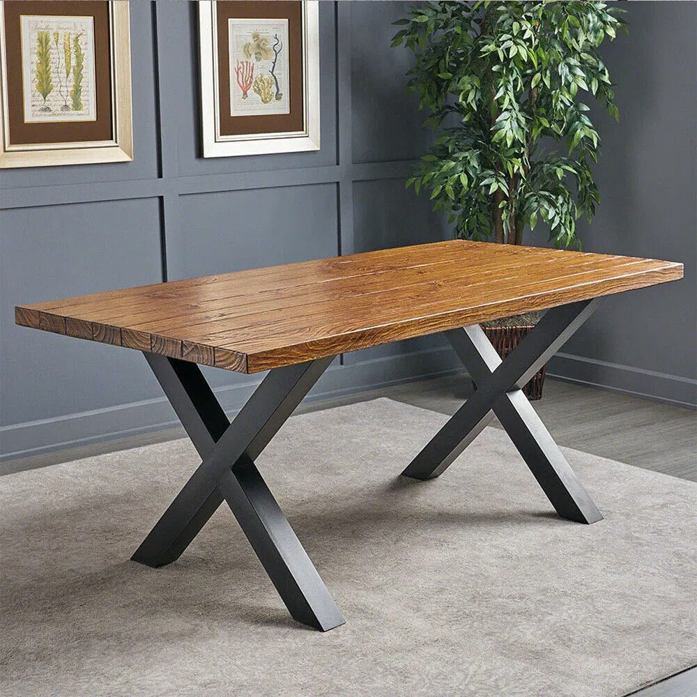 Muebles Oficina Comedor Escritorio Cuadrado Metal Patas de Mesa de Lujo Moderno 