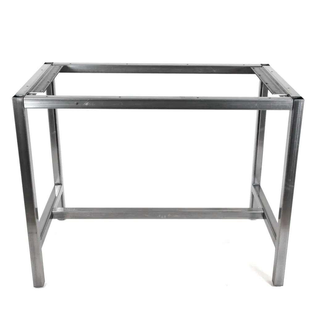 Escritorio de oficina moderno, mesa de comedor, marco de mesa de acero inoxidable. 