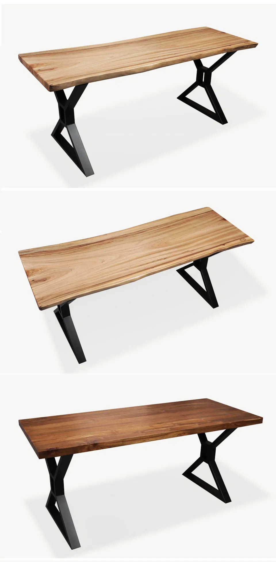 X, mesa de comedor de acero Patas de base de metal negro en forma de X para muebles 