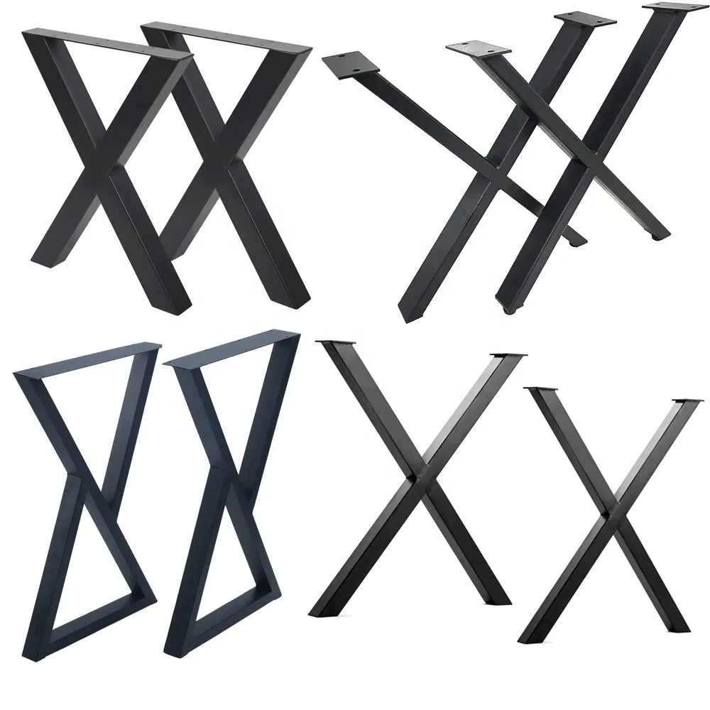 X Patas de mesa de centro de comedor de metal Patas de muebles de oficina Banco de madera de hierro fundido Patas de marco negro antioxidantes para mesa de consola Pies de parques de bricolaje