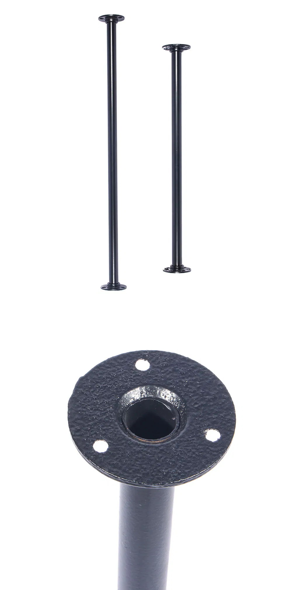 Patas de mesa de tubo de hierro negro industrial para mesas vintage personalizadas 