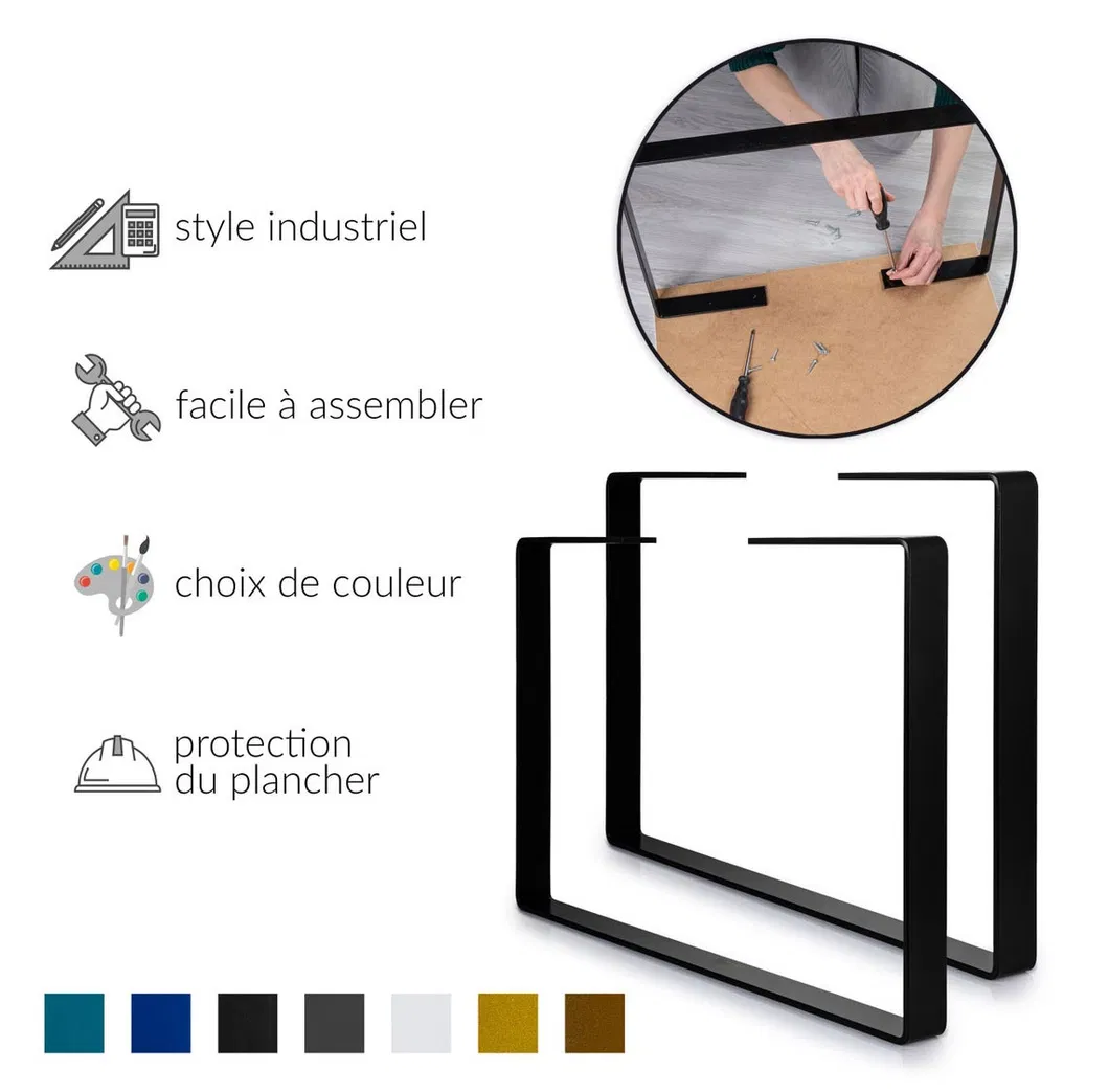 de comedor de oficina Escritorio de comedor de acero Patas de mesa de metal moderno de lujo Muebles 