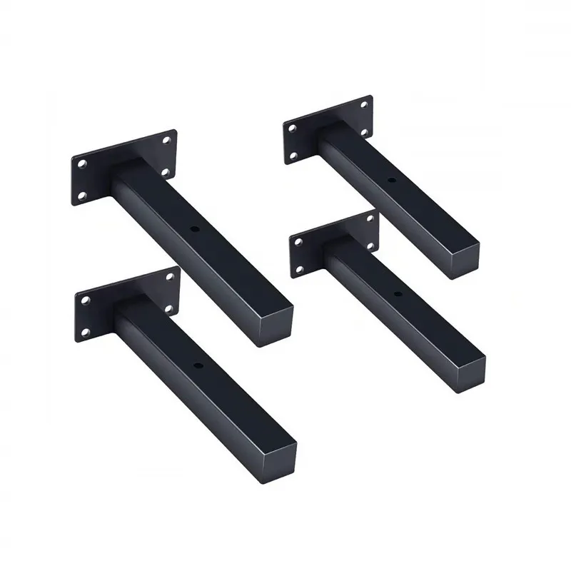 Soportes para estante flotante est&aacute;ndar Estante industrial retro montado en la pared Soporte negro de un solo lado 