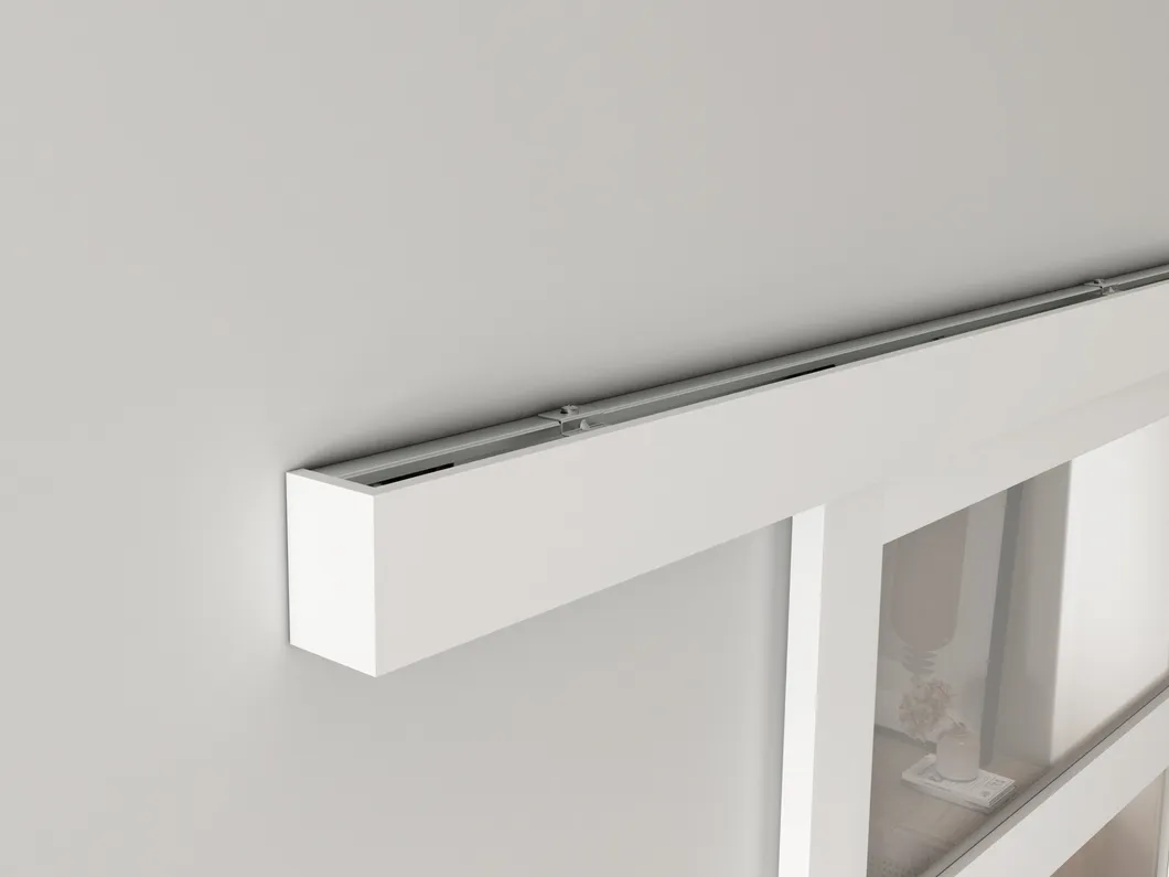 Puerta de granero corrediza de pl&aacute;stico 6-Lite con manija y kit de herrajes 