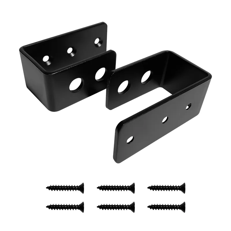 de puerta de tornillo Soportes de cerradura de puerta de seguridad en U de acero negro con tornillo Soportes 