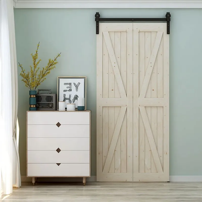 corrediza de doble pliegue simple Granero corredizo de doble pliegue simple Kit de herrajes para puerta 