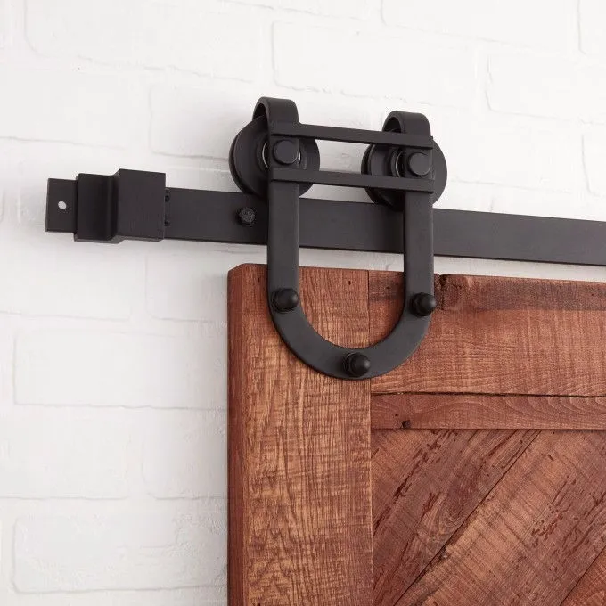 giratoria cepillada, herrajes para puertas de madera de granero deslizantes Kits de una sola puerta Rueda de radios giratoria cepillada, puerta corrediza de madera de granero Kits 