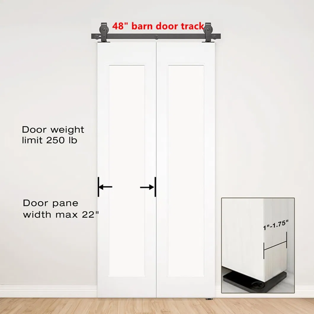 montaje en pared Puertas de madera dobles, kit de herrajes para puertas 