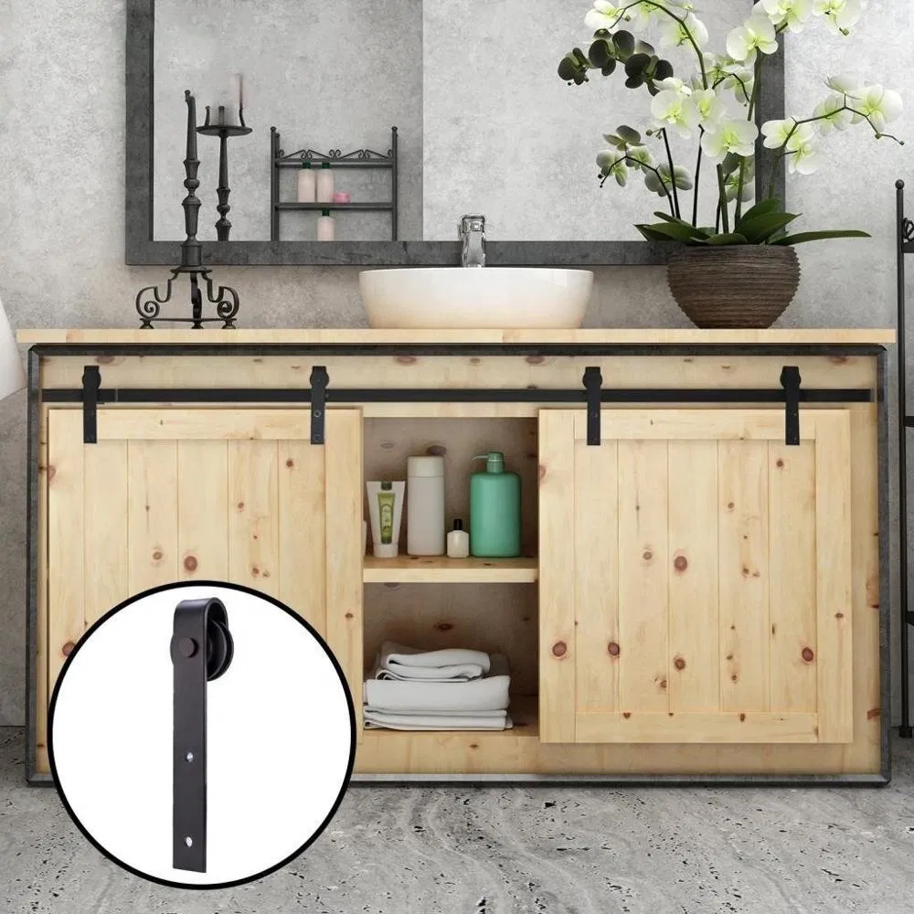 Mini Barn Kit de herrajes para puertas corredizas de doble puerta para 