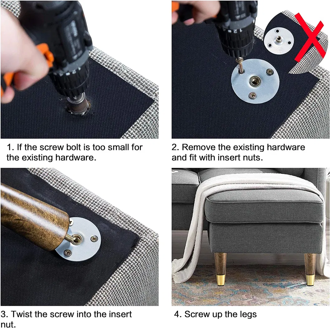 buen sof&aacute; con soporte de carga, herrajes para gabinetes elegantes y estables, patas para muebles de madera maciza Pata de mueble 