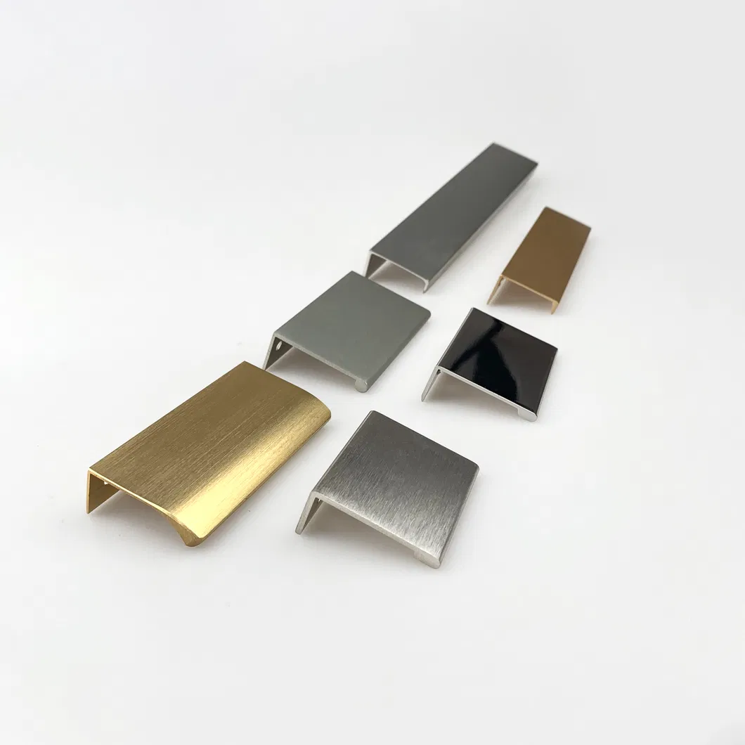 Tiradores ocultos Caj&oacute;n de aluminio negro dorado para armario Cocina oculta Manija del gabinete 