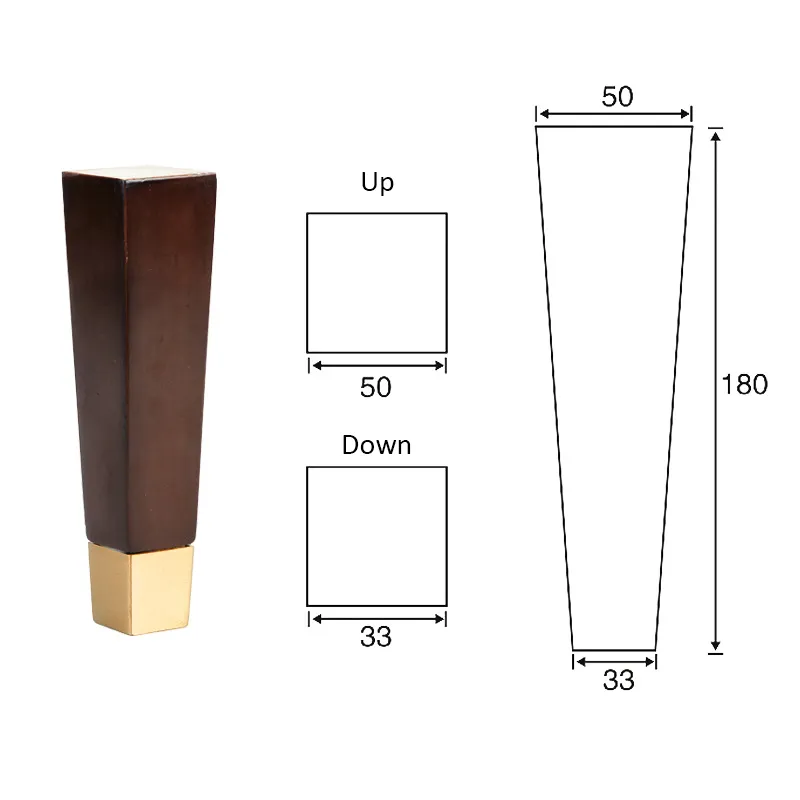cama con copas de patas de metal Patas de madera torneadas para muebles 