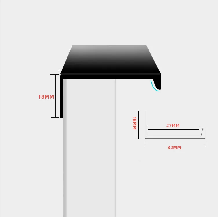 puerta de armario de borde estrecho Minimal sin perforar Tirador para puerta de armario de borde 
