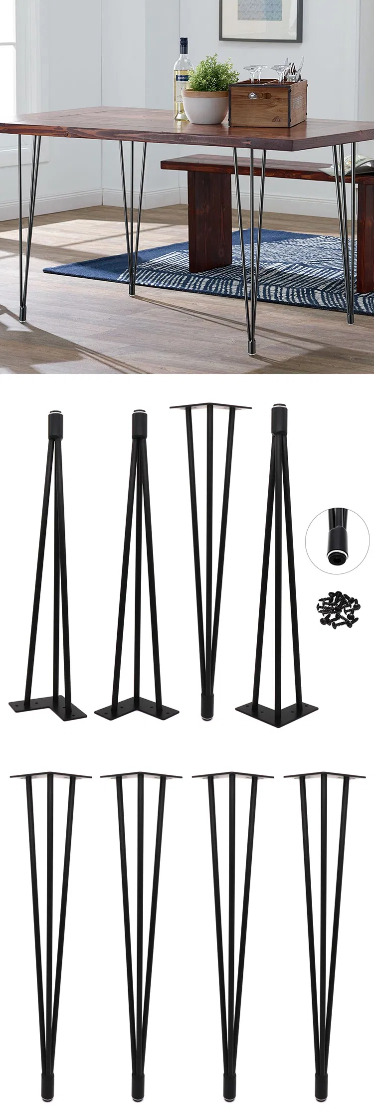 de nuevo dise&ntilde;o al por mayor Patas de horquilla de metal para mesa 