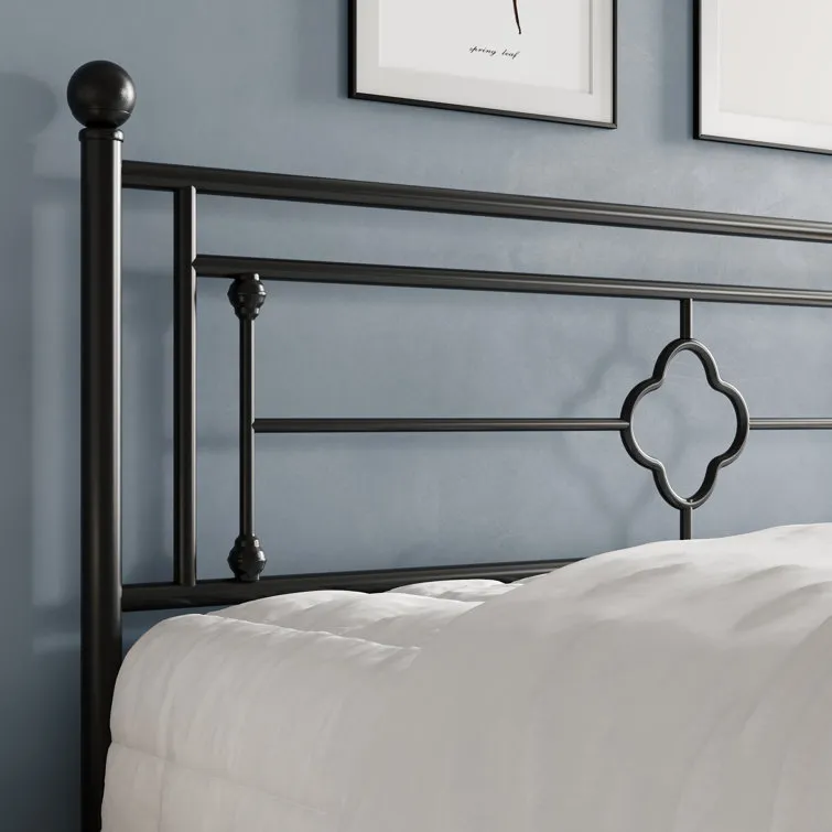 Queen con cabecera Cama de metal de acero Hierro Estructura de cama individual de metal tama&ntilde;o Queen 
