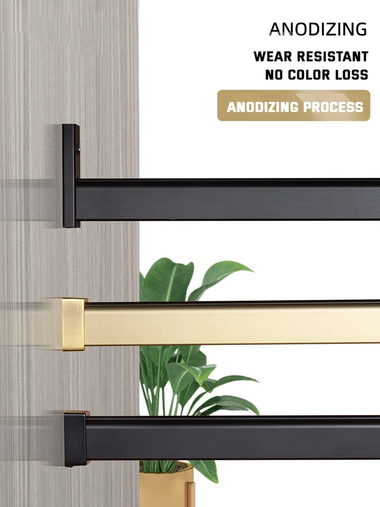 Accesorios de armario de aleaci&oacute;n de aluminio Ropa resistente que cuelga barra de armario ovalada 