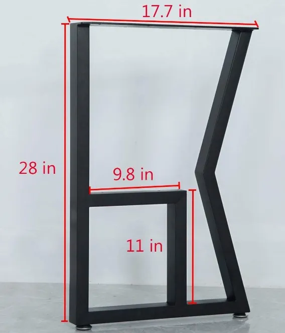 acabado en polvo negro Pata de mesa de hierro Mesa de comedor con acabado en 