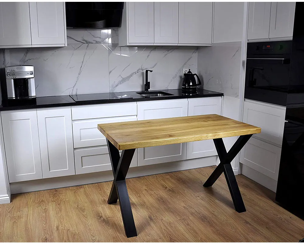 de comedor para restaurante, forma de metal X Patas de mesa 