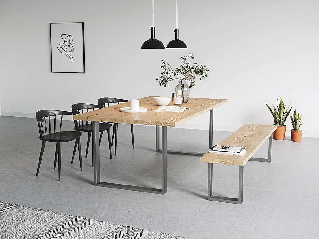 Banco industrial r&uacute;stico, resistente, plataforma para computadora, patas para muebles de bricolaje, 