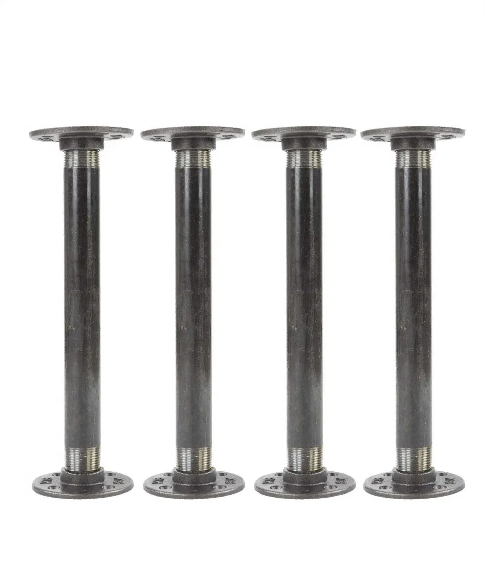 Patas de mesa de tubo de hierro negro industrial para mesas vintage personalizadas 