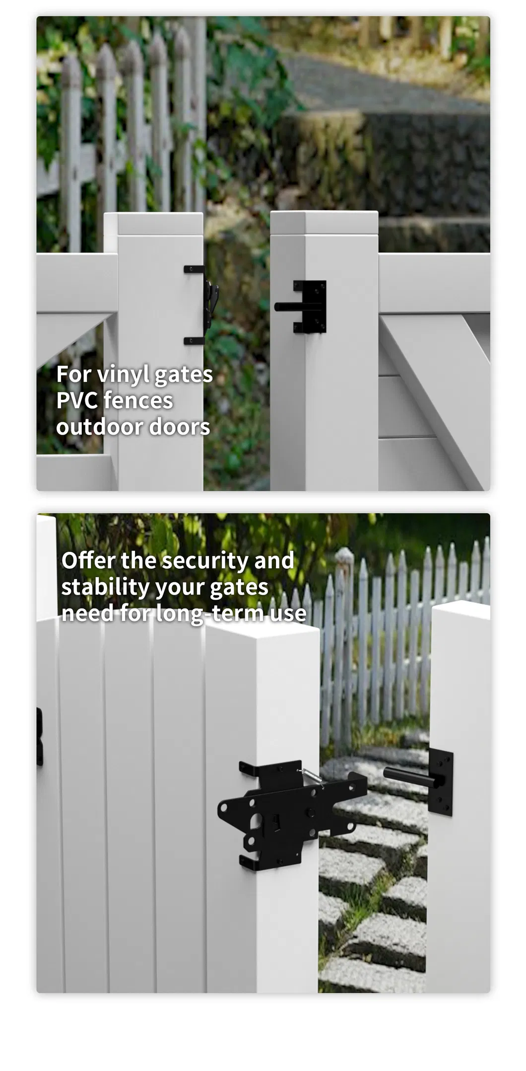 Puerta de jard&iacute;n de acero inoxidable de alta resistencia con pestillo autom&aacute;tico Bisagras para puertas y ventanas de jard&iacute;n de 