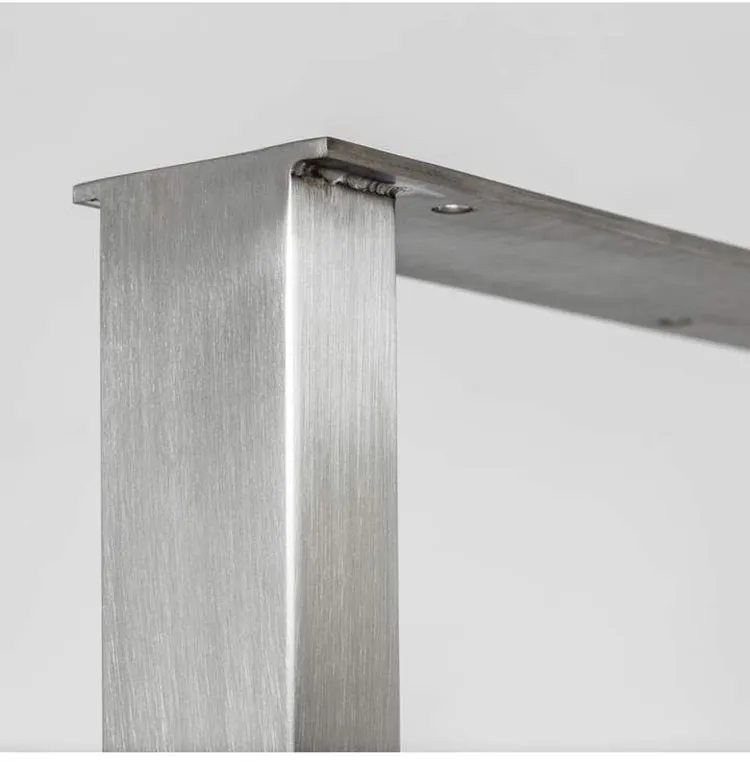 Cepillado Pulido Cuadrado Consola Extremo Banco lateral Caf&eacute; Patas de mesa de acero inoxidable 