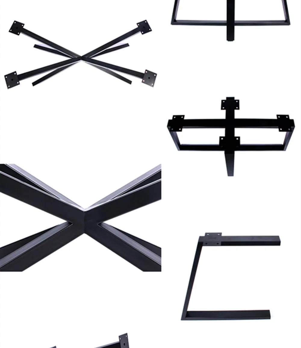 de comedor de acero y metal con uni&oacute;n cruzada Base de mesa de escritorio para computadora de oficina Base de mesa de 