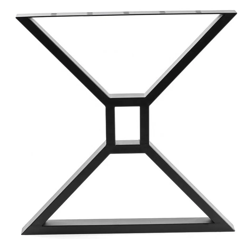 MID Century Modern X-Frame Металлический сплошной каркас Черные прочные ножки стола 