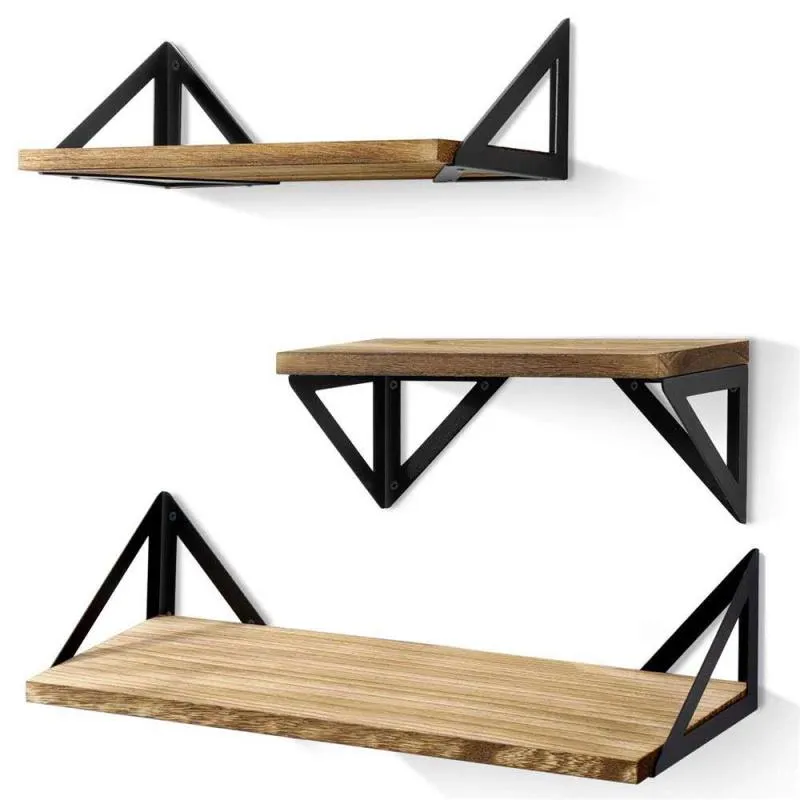 Soportes para estantes flotantes Soportes para estantes de pared de madera r&uacute;stica montados en la pared Soportes 